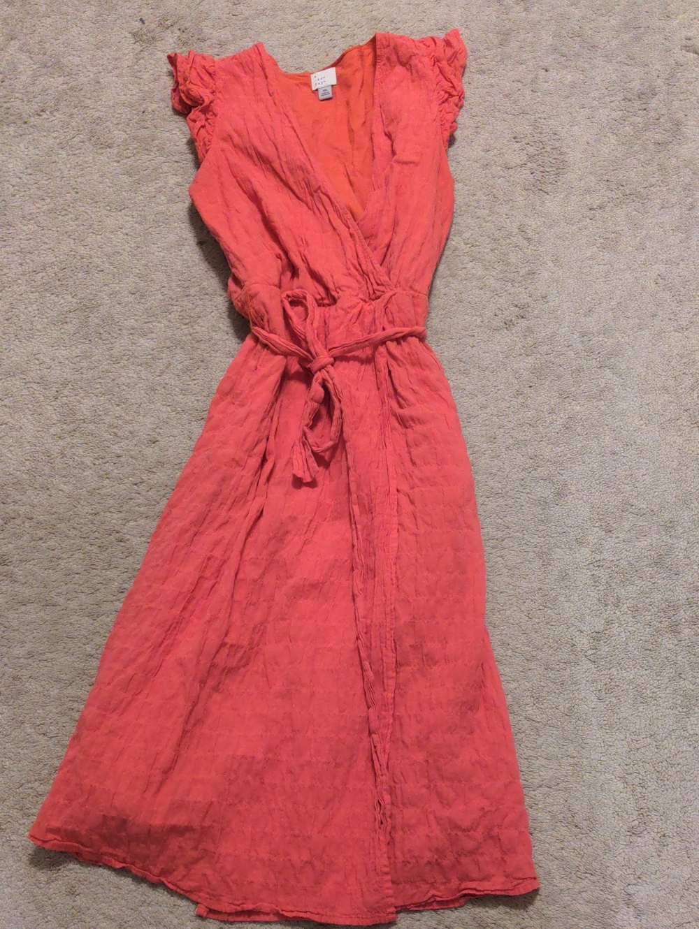 a new day Coral Wrap Maxi Dress with Tie Waist